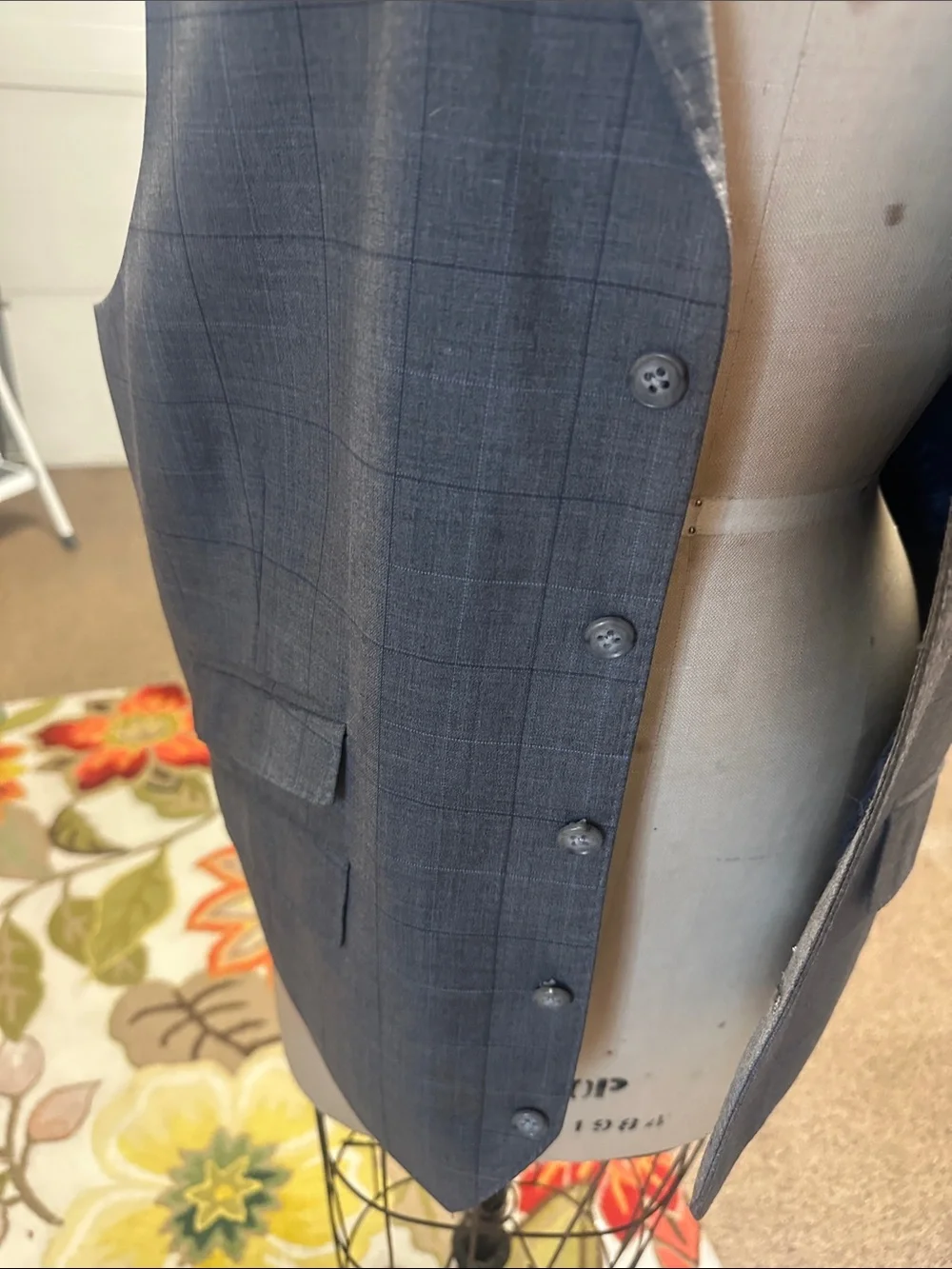 Men's Classic Gray Windowpane Blazer
